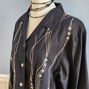 Vintage Linen Shirt With Embroidery